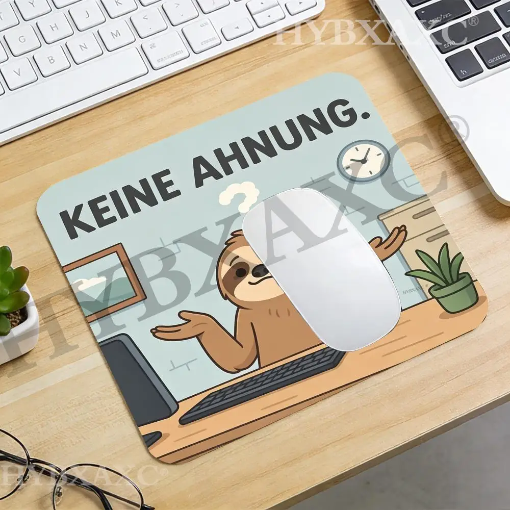 

HYBXAXC Funny Sloth Keine Ahnung Office Mouse Pad, Cute Meme Desk Mat for Work From Home Modern Mousepad for Work Setup