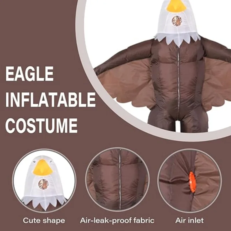 الكبار نفخ النسر زي تأثيري فستان هالوين عيد الميلاد كرنفال الشارع تأثيري حلي عطلة بدلة قابلة للنفخ #2