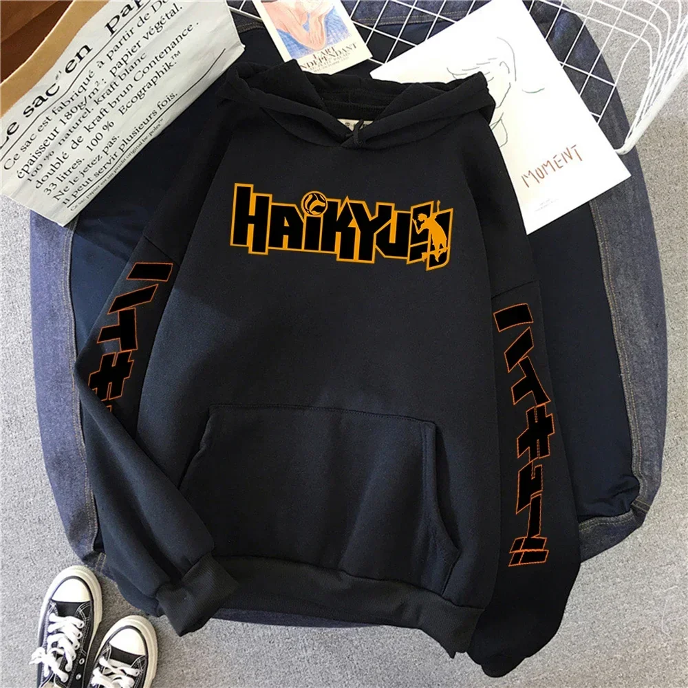 Japan Anime Haikyuu Manga Prints Hoodies Mens Fashion Hoody Hip Hop Fleece Sweatshirts Crewneck Pullovers Cute Clothing Pullover