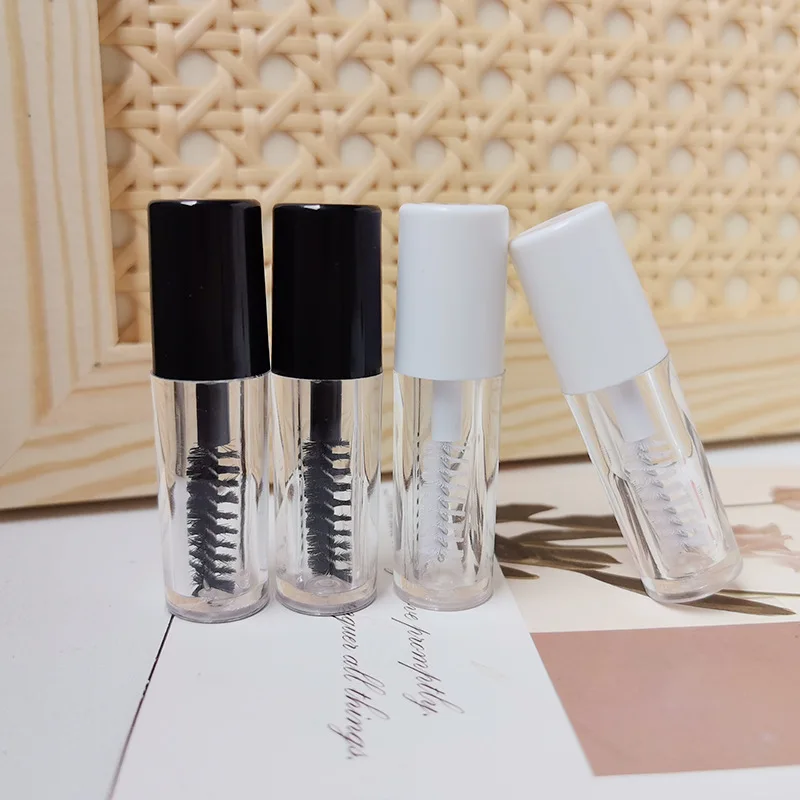 10 Stück 1,2/3 ml leere Mini-Mascara-Röhrchen und Zauberstab, kleine Probengröße, Wimpernwachstumsverpackung, Röhrenbehälter, Reise-Probenflaschen