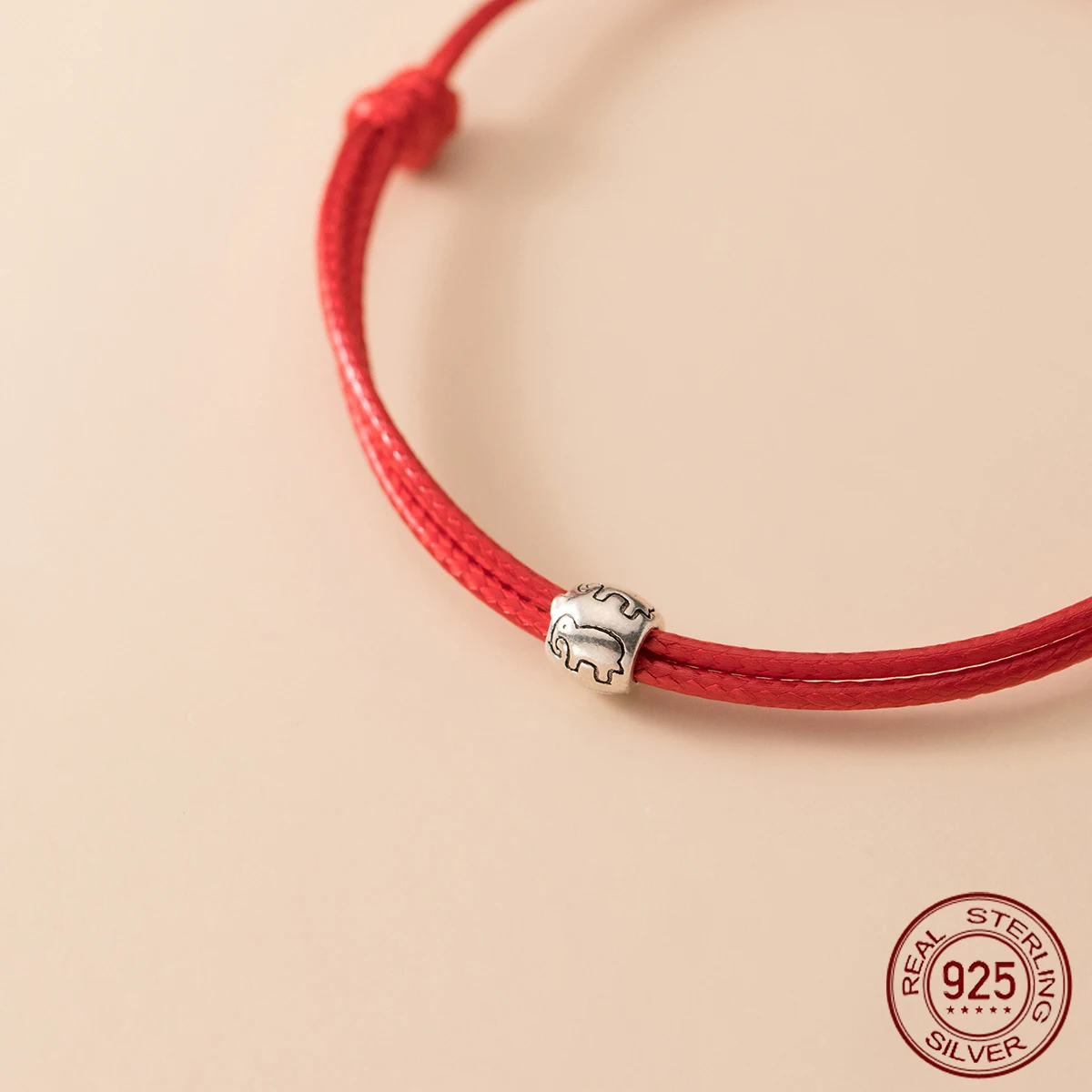 La Monada 24 cm Elegant Red Thread For Hand 925 Sterling Silver Bracelet Women Waxed Twine Rope Bracelets For Women Silver 925