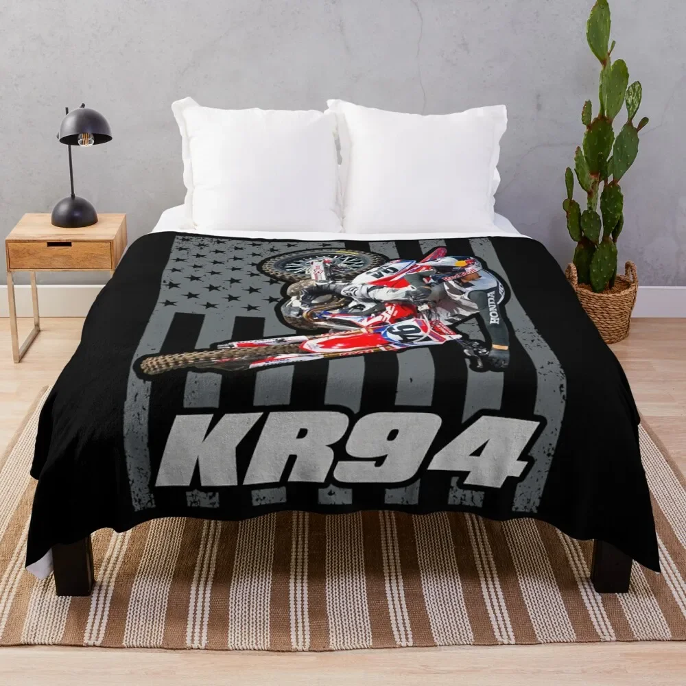 Ken Roczen KR94 American Flag 450 94 USA Supercross Champion Throw Blanket Sofa Blankets For Baby Plaid on the sofa Blankets