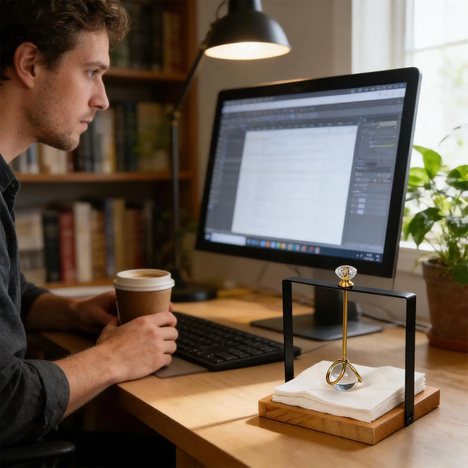 

Wooden Napkin Holder Standing Wooden Tissue Organizer Decorative Napkin Dispenser For Bathroom Tabletop Kitchen Farmhouse Dining