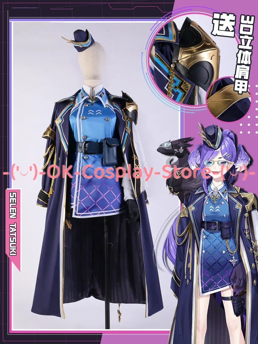 Vtuber Cosplay Dress Selen Tatsuki Cosplay Costume Fancy Party Suit Halloween Uniforms Anime Clothing Custom Made