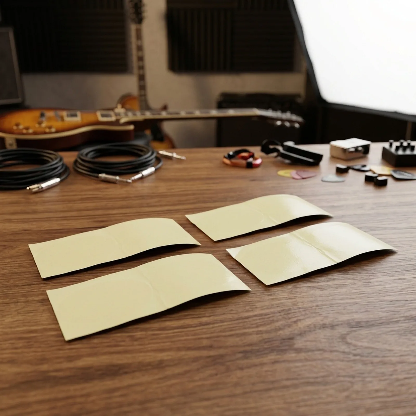Guitar Suction Cup Protector Film 4 Piece Set 75mm Round PET Material for Surface Guarding and Slip Prevention