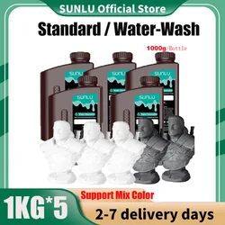 SUNLU 5KG Standard / Water-Wash 3D Resin 405nm UV Resin For most SLA/DLP/LCD 3D Printer Material UV Sensitive 1kg