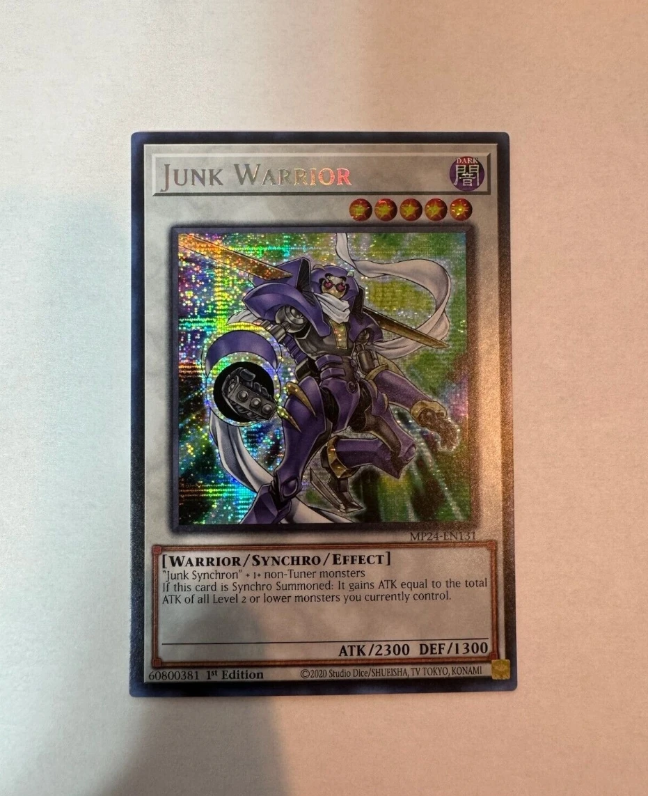 

Yugioh KONAMI Duel Monsters TCG MP24-EN131 Junk Warrior Secret Rare English 1st Edition Collection Mint Card