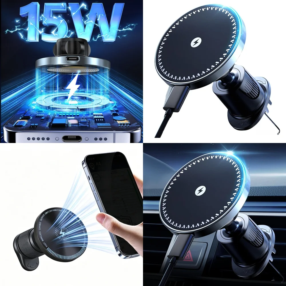 Electronic Accessories New Trend Magnetic Wireless Car Charger Air Vent Car Phone Holder Consumer Electronics Trending Product