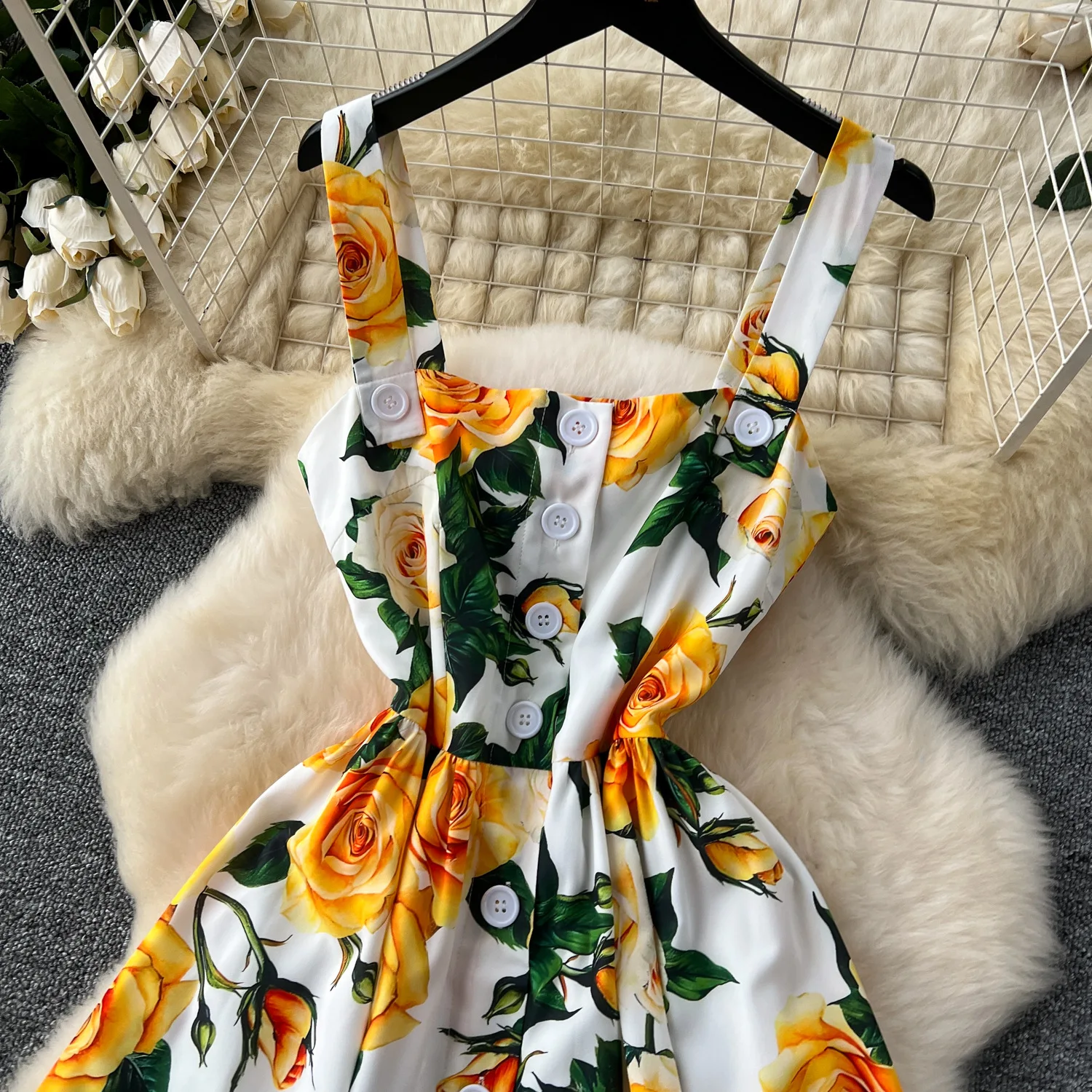 Frauen Kleid Lange Kleider Drucken Floral EINE Linie Sling Vestidos Hohe Taille Ärmellose Elegante Splice Y2k Streetwear Party Nacht 2025