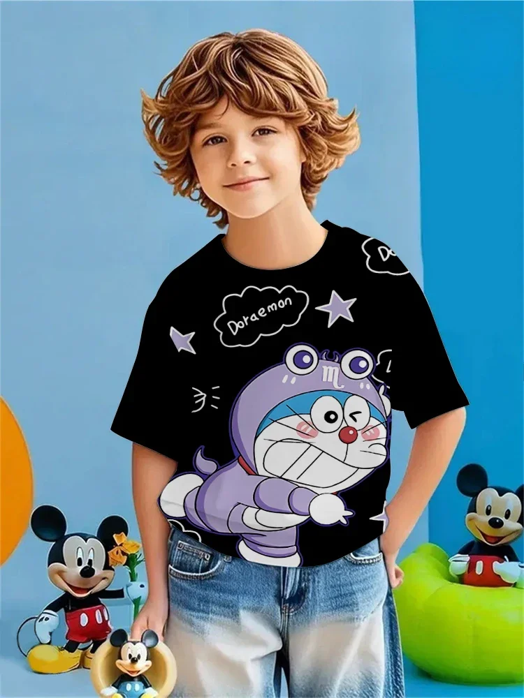 

3D Doraemon Cartoon Kids Tee Casual Short Sleeve T-Shirt 3-14Y Boys and Girls