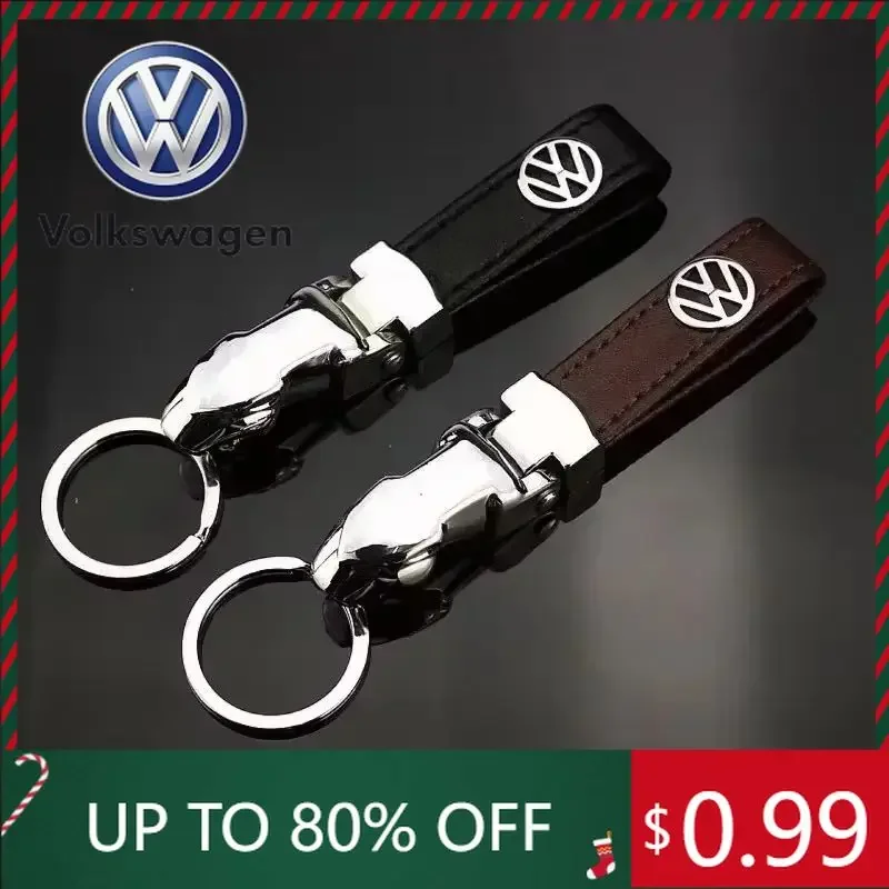 

For VW Volkswagen Jetta MK5 Golf Car Keychain Auto Leather Keyring Key Holder Pendant For Volkswagen Tiguan R32 SR36 Golf 6 Pass
