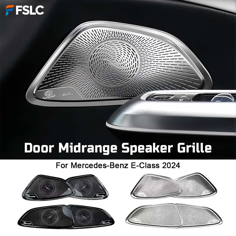 

⭐Genuine⭐ Chrome Silver Black Titanium Door Midrange Speaker Grille For Mercedes-Benz E-Class 2024 Sound Horn Cover Interior