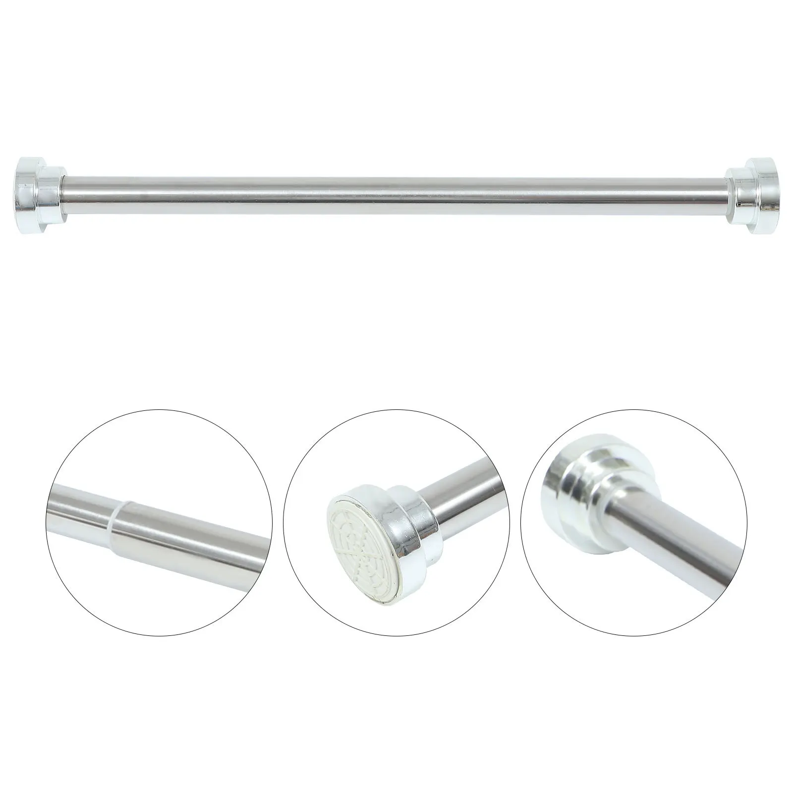 

1pc Stainless Steel Extendable Tension Pole Nail-Free Telescopic Rod For Curtain Shower Door Clothes Drying Towel Bar