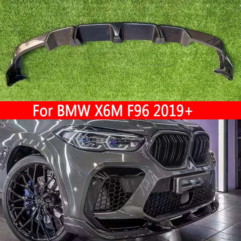 

Стильный автомобильный передний бампер из углеродного волокна для BMW X6M F96 2019 L, губа, передний диффузор, передний спойлер для подбородка, обновленный корпус