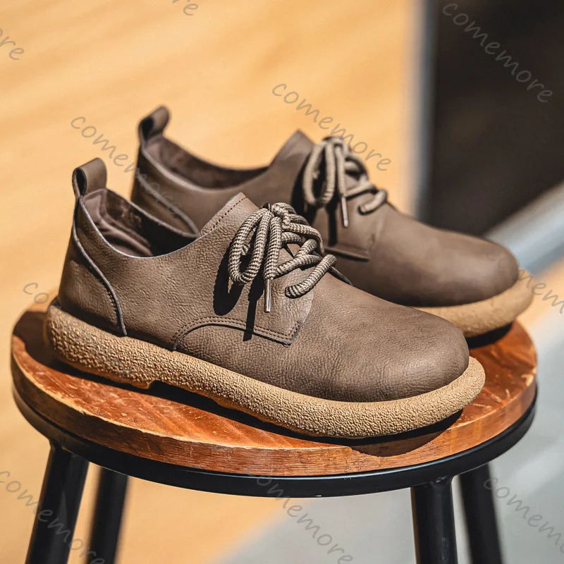 Men Plus Size Shoes Retro Male Shoes Ankle Comfort Foot Feel Casual Work Shoe Wear-resistant Outsole Walking Driving Footwear