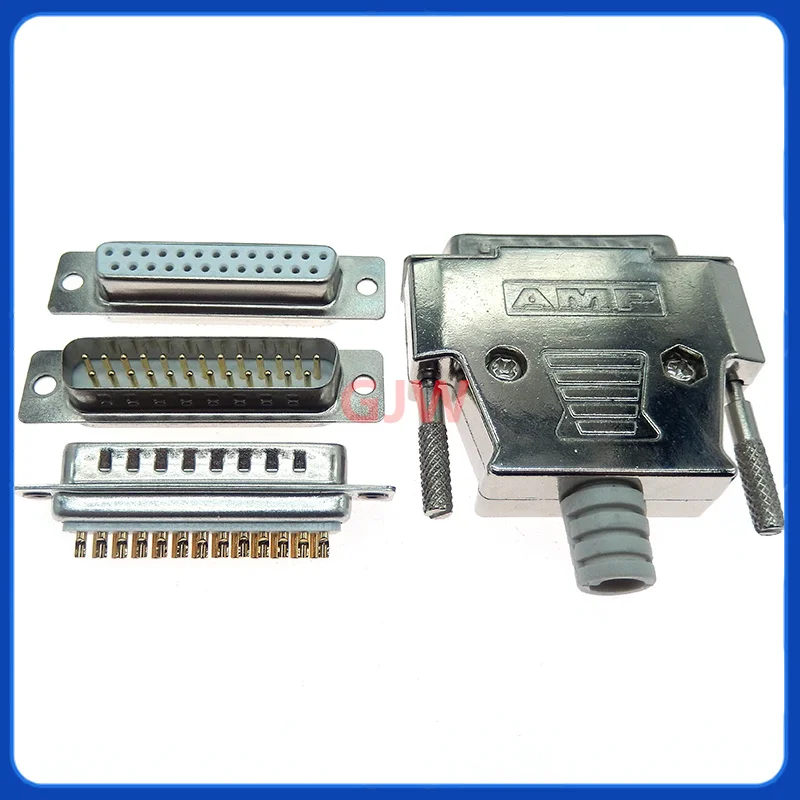 1PCS 3U Gold Plated Solid Pin DB25 MALE FEMALE CONNECTOR Solder Type D-Sub 25pin serial port COM Adapter 25 pin 25P