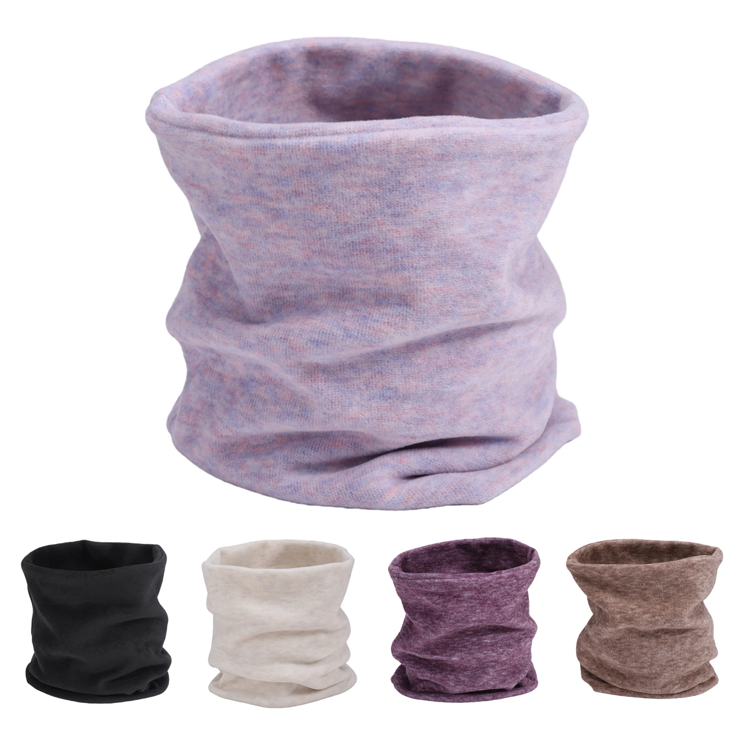 Neuer Winterschal für Damen und Herren, einfarbig, doppellagig, dickes Fleece-Baumwoll-Halstuch, Ring-Schals, warmer Halswärmer, Schalldämpfer, Skimaske