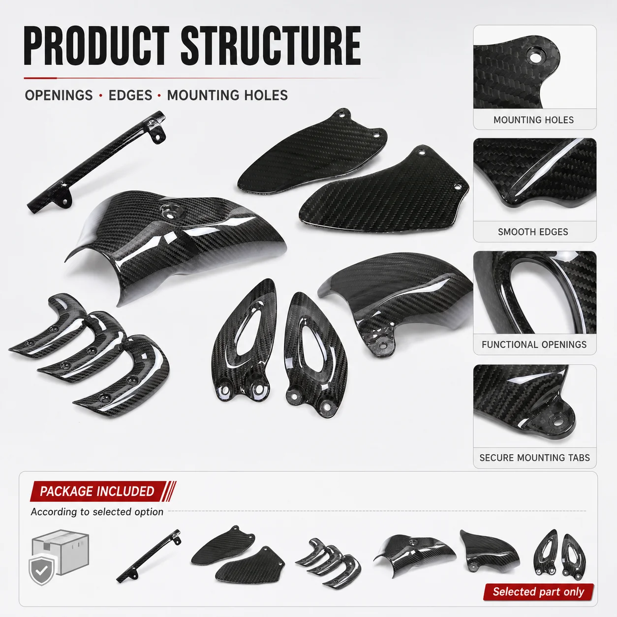 Carbon Fiber Parts Kit Exhaust Heat Shield Heel Guard Trim Covers for Triumph Rocket 3 GT 2020-2023 Motorcycle Accessories view 4