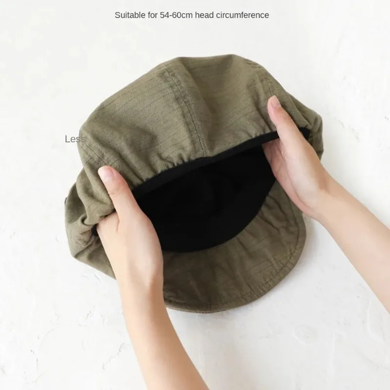 New Spring Summer Women Fashion Retro Cotton Linen Elastic Berets Hat Adjustable