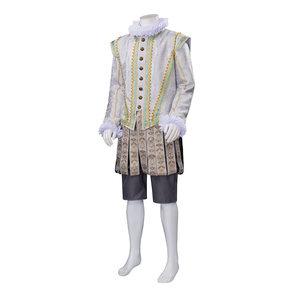 Aziraphale Cosplay gute Kostüm Omen Herren Tudor Elizabethan Kostüm Renaissance Tudor Dublett Jacke Hosen Outfit Anzug