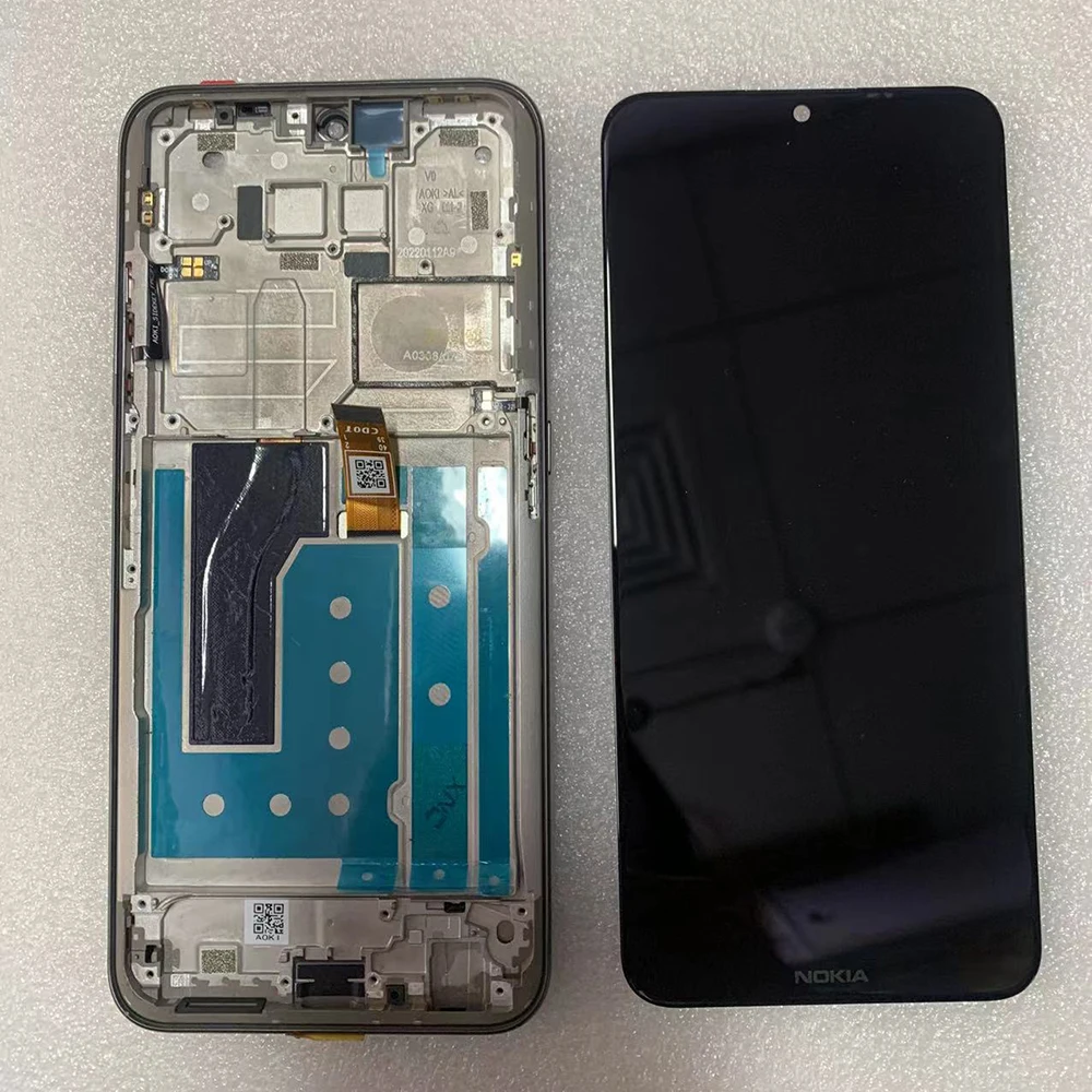 Original 6.52" LCD Touch Screen Digitizer Assembly with Frame for Nokia G300 TA-1374 - Replacement