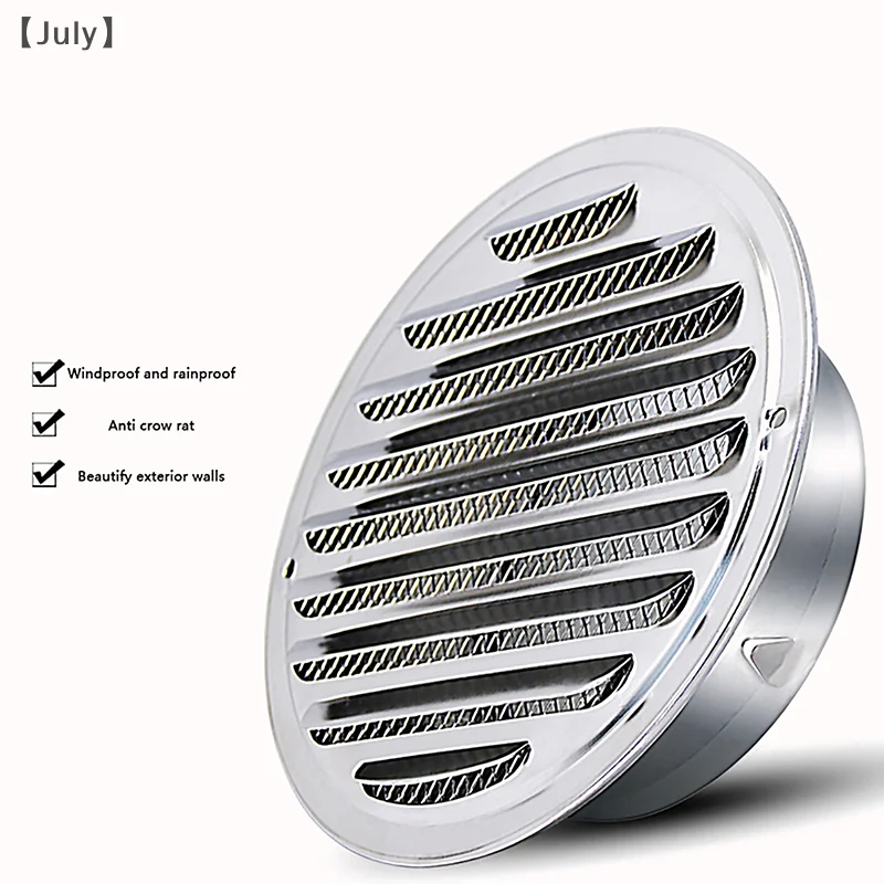 70/80/100/120/150 มม.สแตนเลสสตีล Air Vent Grille แมลงบ้านผนังภายนอกท่อระบายอากาศเครื่องมือ