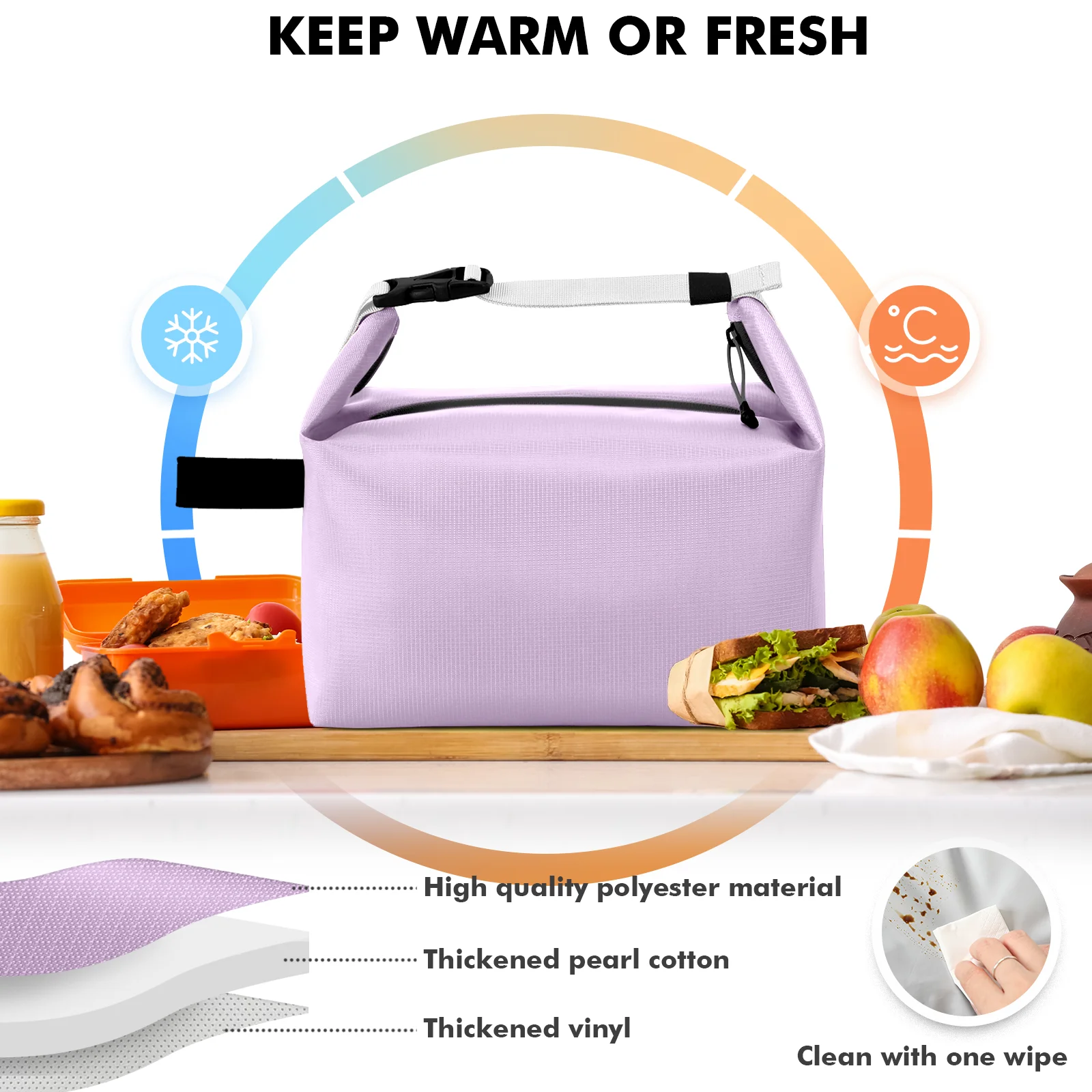 Portable Lunch Bag Woman Insulated Thermal Lunch Box Cooler Handbag Food Bag Carrier For Office School Travel Picnic