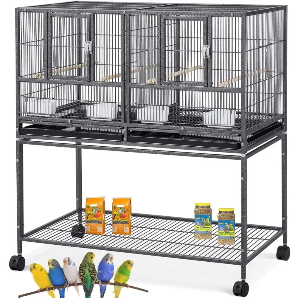 

1/2/3-Combo Stacker Center Divided Breeder Breeding Bird Flight Double Rolling Cage for Aviaries Canaries Cockatiels Lovebirds