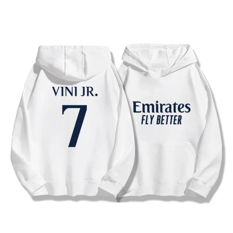 26Men's Football Autumn_Winter Hoodie Madrid 7_10 Training Sports Running Hoodie Women's Street Loose Casual Fashion Trendy Coat