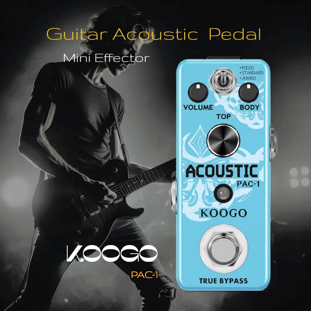 Koogo Electric Guitar Effect Pedal AC Stage Guitare Pedal Effector Analog Acoustic Pedals PAC-1 LEF-320 Rowin Pedal Metal Shell