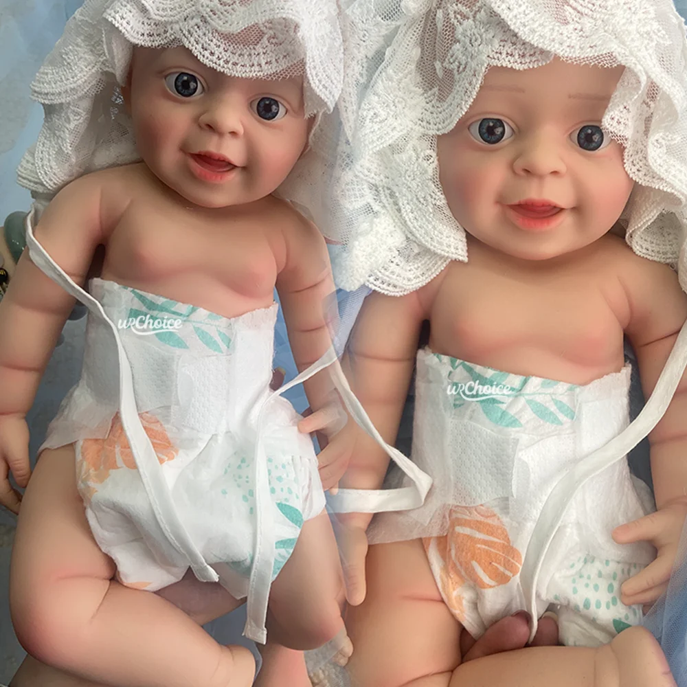 

18 "Милая мягкая силиконовая кукла реборн для девочек, 3D окрашенная кожа, реалистичная настоящая силиконовая кукла Corpo De для детей от 3 лет, подарки для детей