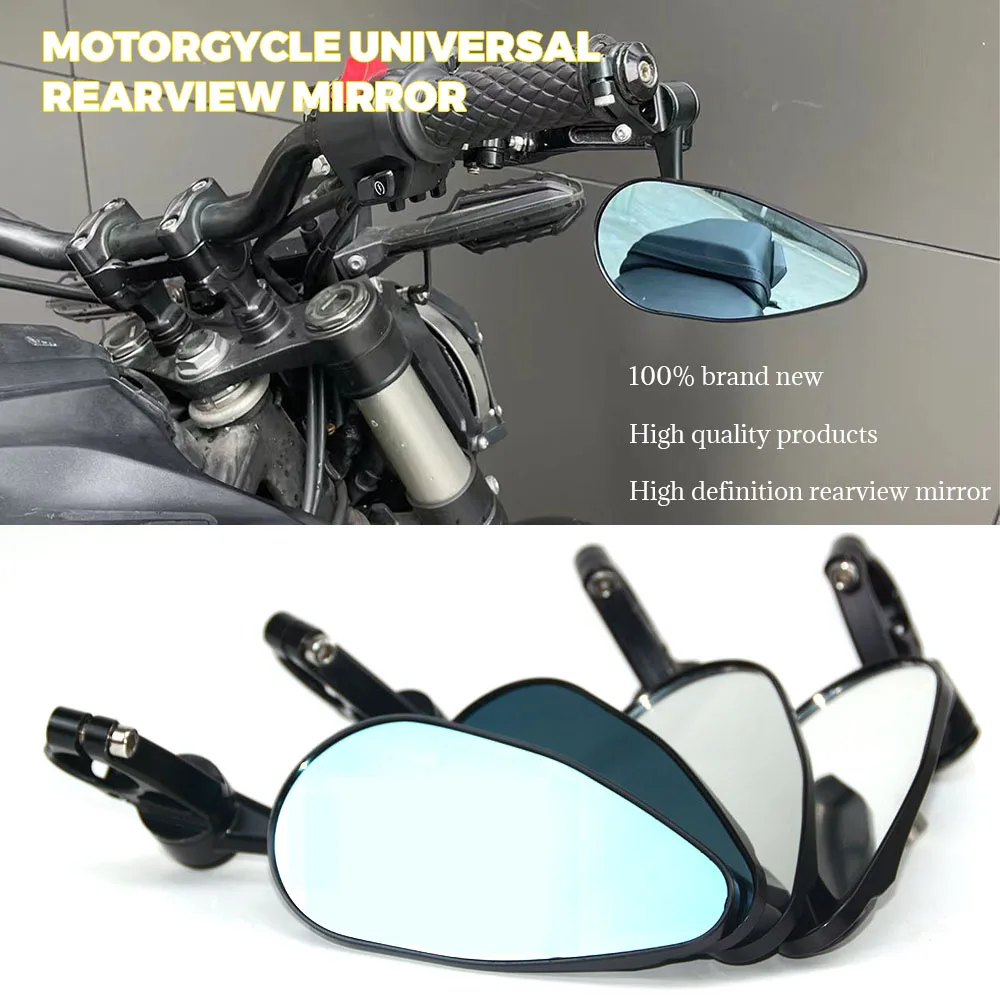 Motorcycle Accessories Universal Handle Rearview Mirror Kit Black High-Definition Mirror Adjustable Joint