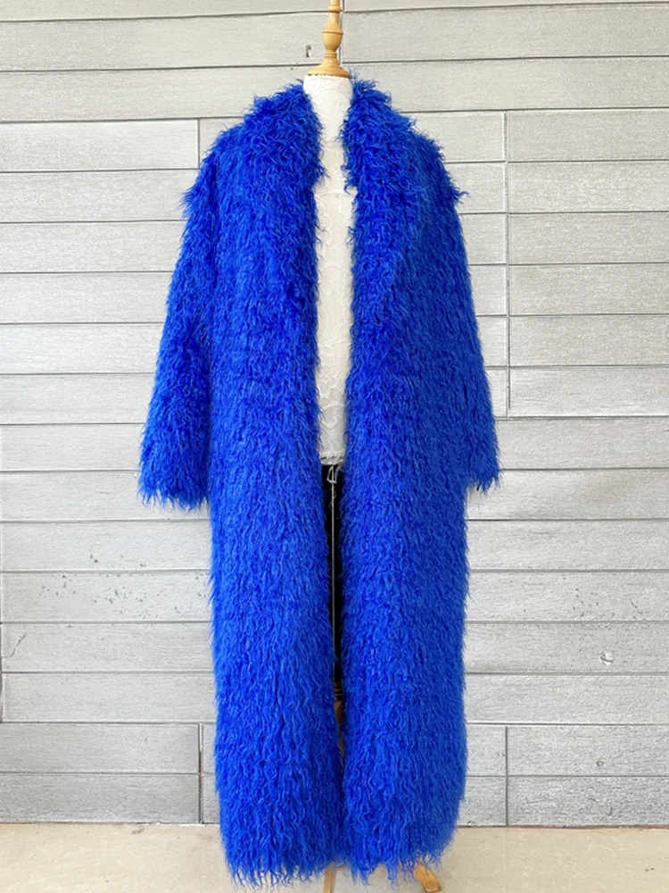 Female Faux Fur Coat Personalized Costume Lapel Long Jacket Lady Shaggy Outerwear Women\'s Winter Coats Factory Direct Sales