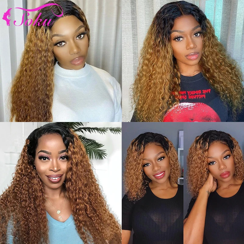 Ombre Honey Blonde Water Wave Human Hair Bundles SOKU T1B-27 8-26inch Brazilian Hair Weave Bundles Remy Human Hair Extension