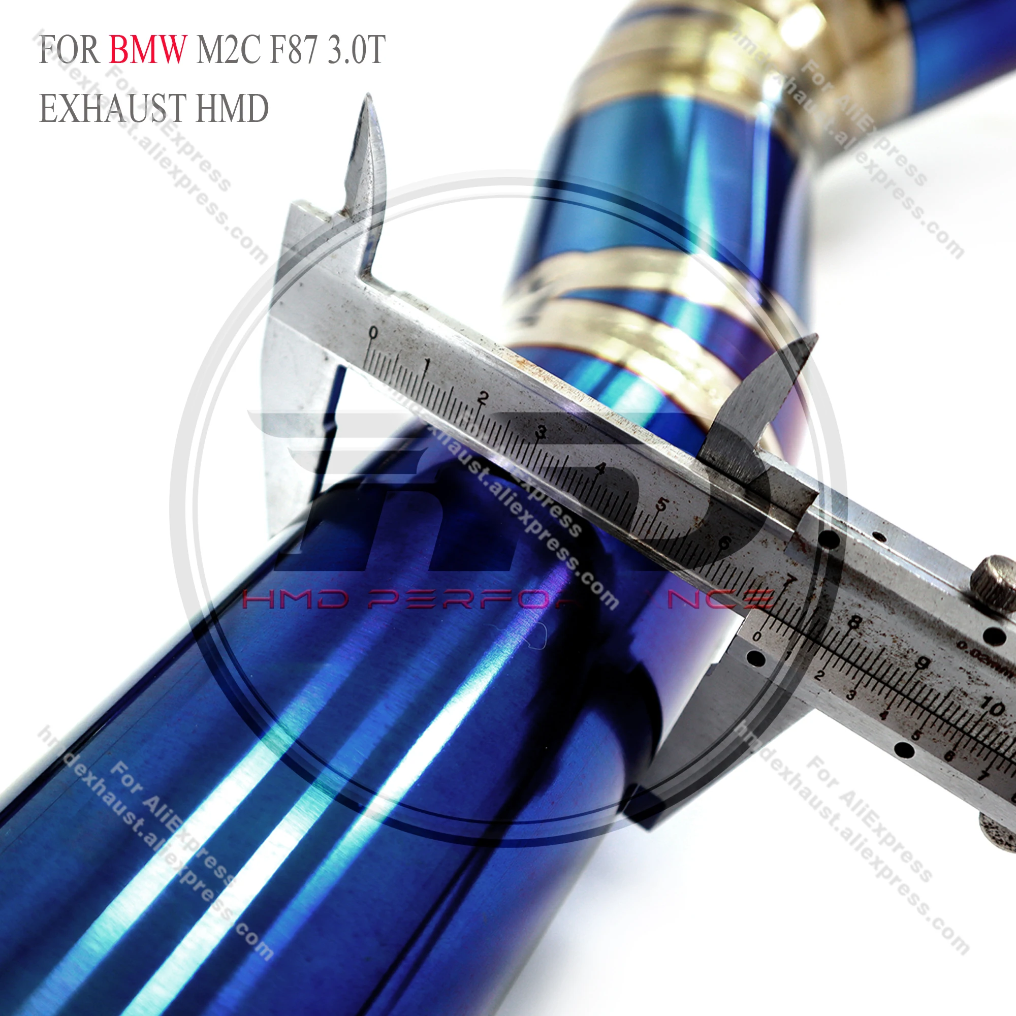 Tubo intermediário personalizável de alta qualidade para bmw m2c f87 3.0t sistema de escape de liga de titânio instalação não destrutiva hmd