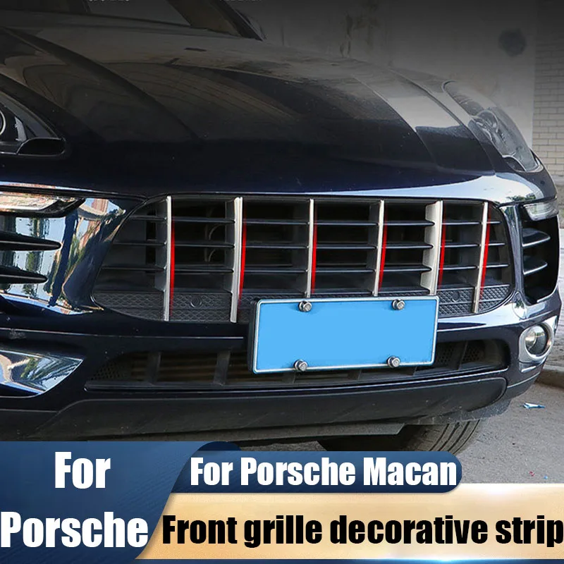 For Porsche Macan 2014-2018 stainless steel matte grille decorative strip car exterior decoration product modification parts