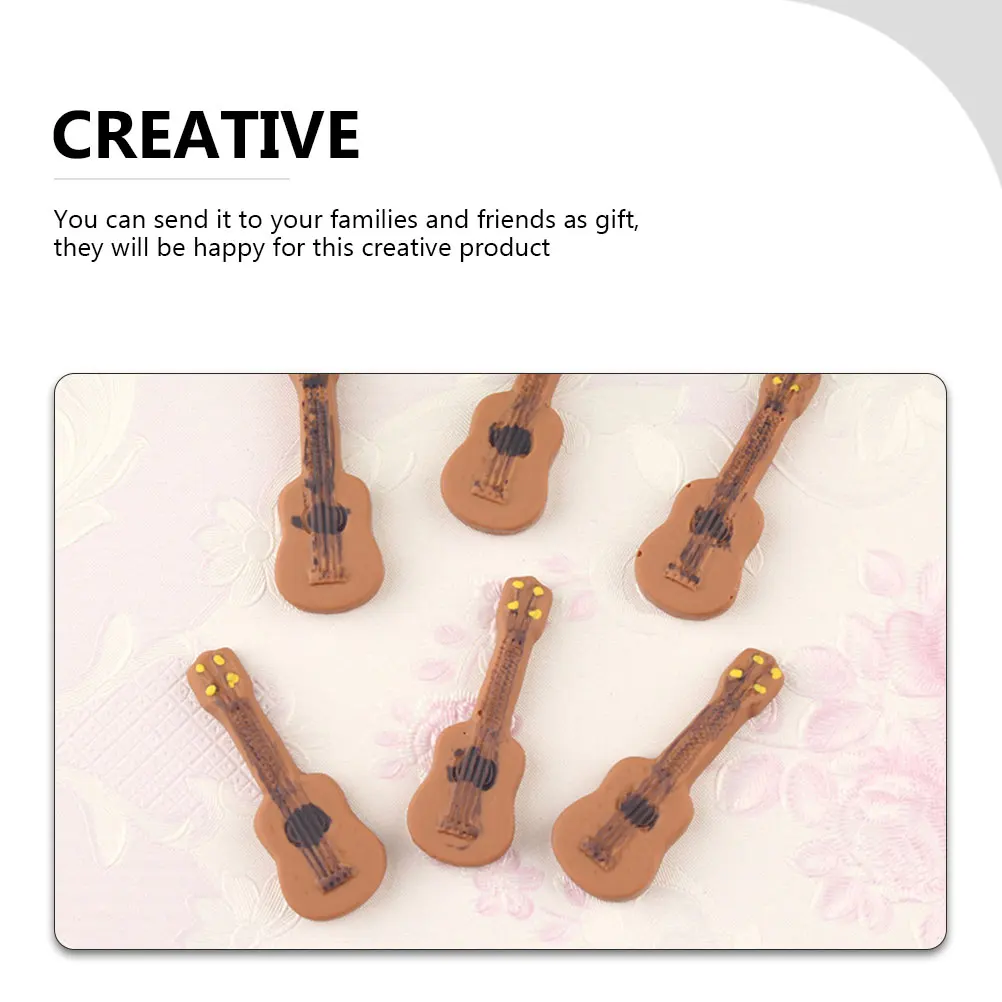 

6 Pcs Small Guitar Mini Ornaments Decoration Simulation Guitars Synthetic Resin Lovely