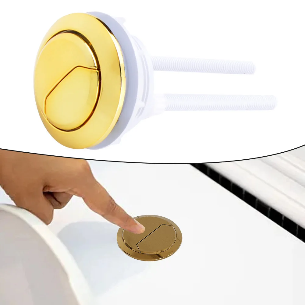 1pcs Gold Toilet Flush Button 48mm Dual Toilet Tank Repair Round Head Bathroom Toilet Push Button Flush Valve Dual Flush Button