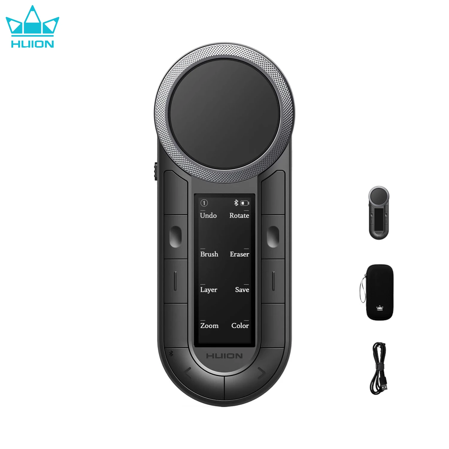 Huion Keydial Remote Dual-channel Bluetooth Wireless Keyboard with Dual-dial Controller Support PC Windows macOS iPadOS Android