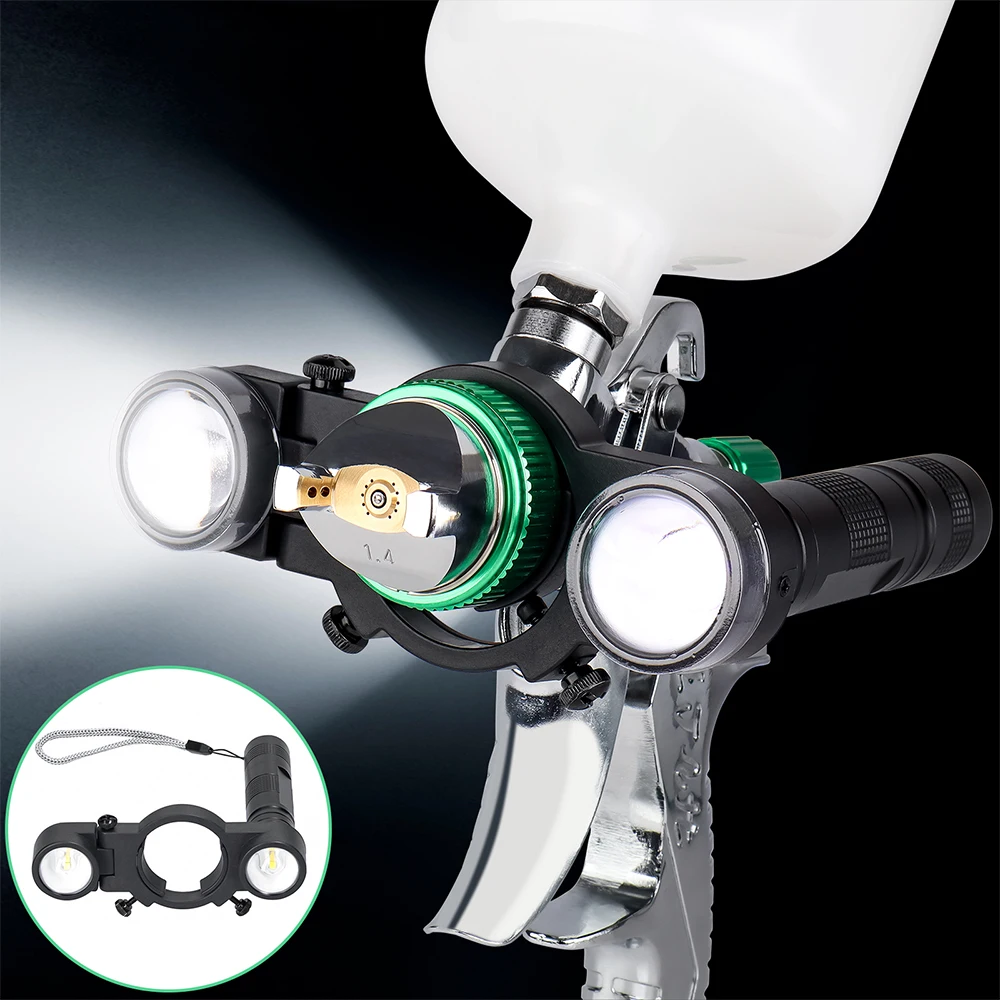 Spray Gun Light Portable Airbrush Lighting Tool Adjustable Size With White/Warm Two-Color Light Universal Sprayer Auxiliary Lamp