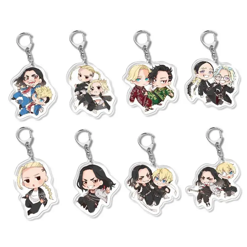 Anime keychain Tokyo Revengers Manjiro Ken Takemichi Hinata Atsushi Acrylic Women Accessories Cute Bag Pendant Key Chain Gifts