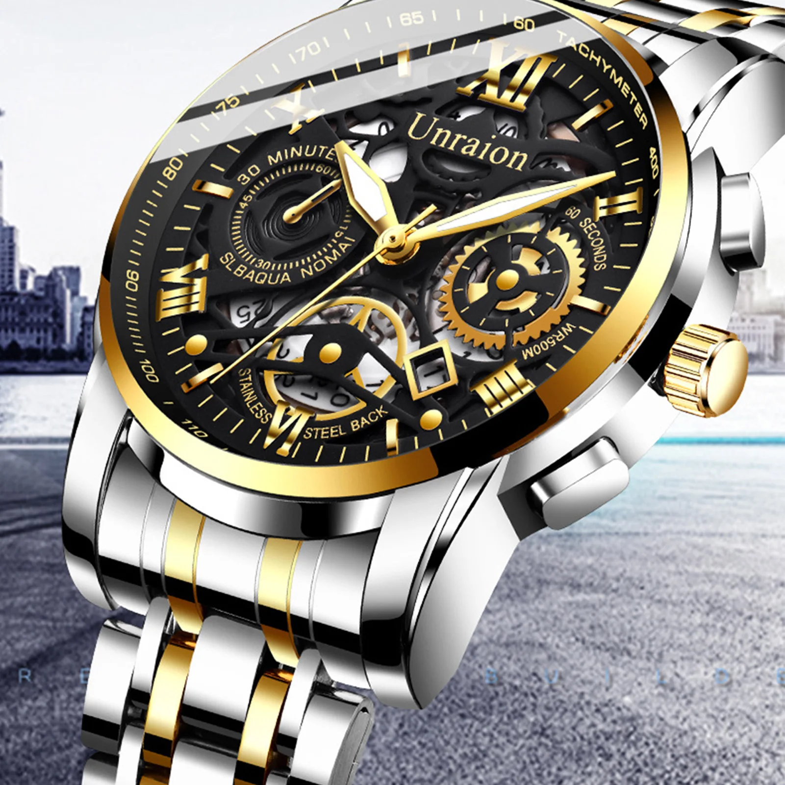 Watches For Men Luxury Automatic Mechanical Waterproof Wristwatches Mechanical Wrist Watch With Hollow Design For Wedding Gift