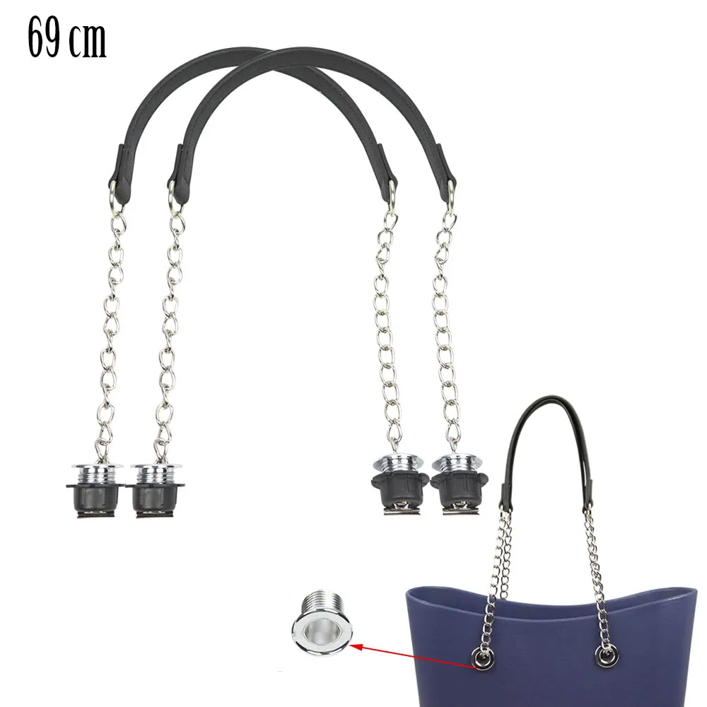 

2024 New TANQU 1 Pair Obag Silver Short Single Thick Chain With Metal Plating Screw For O bag Handle Women bag Shoulder HandBag