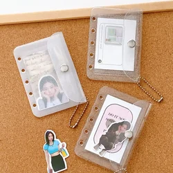 1 Piece Kpop Photocard Display Holder for Student Shiny Transparent Sticker Cover Case with Pendant Binder Photocard Protector