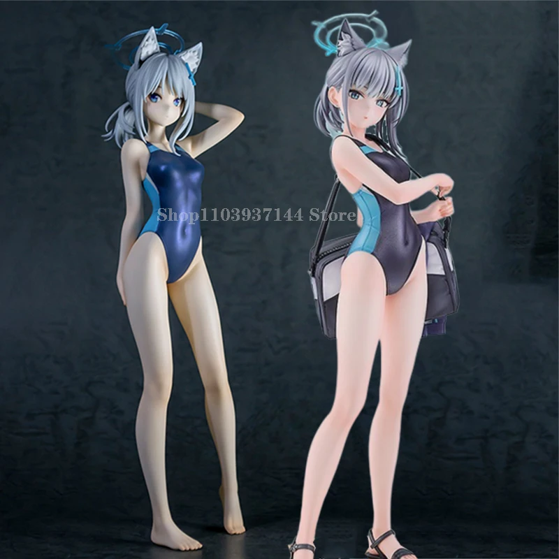 Anime Swimming Suit Shiroko Sunaokami Figure Blue Archive Doll Model Summer Beach Shiroko Action Figure PVC Collectible Toy Gift