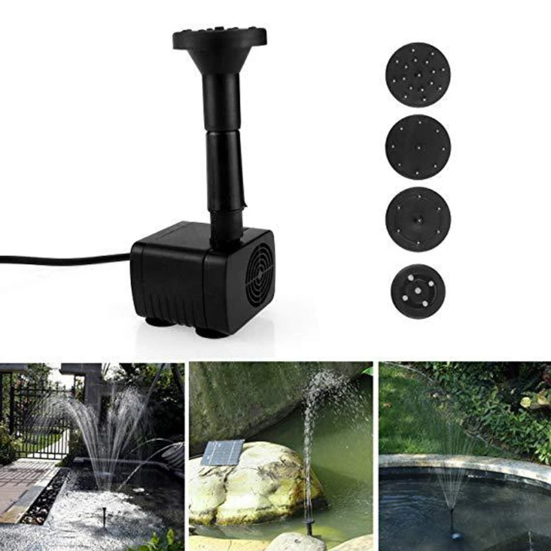 Solar Hydroponics Submersible Pump With 7 Nozzles Water Pump Filter Decorative Props Portable