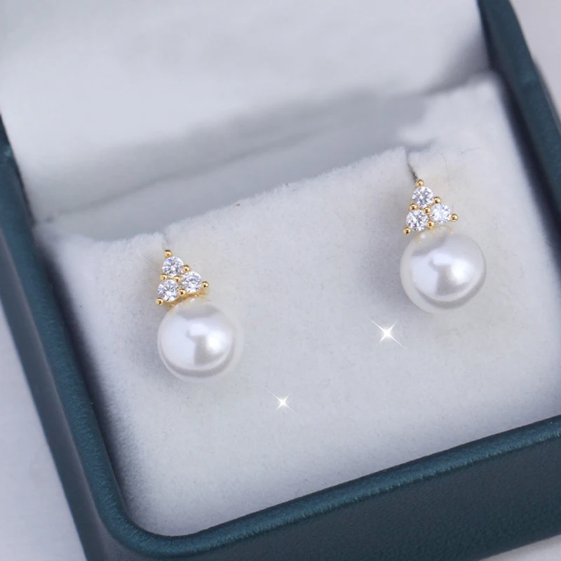 

6 пар DIY ювелирных аксессуаров CZ цирконий простые серьги-гвоздики с булавкой DIY для женщин свадебные девушки изготовление жемчужных сережек