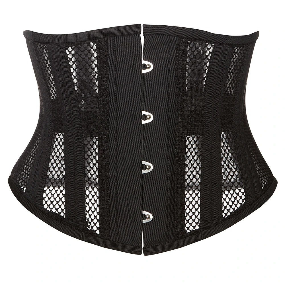 

Women Underbust Corset 24 Steel Bones Short Torso Breathable Mesh Waist Trainer Shaper Cincher