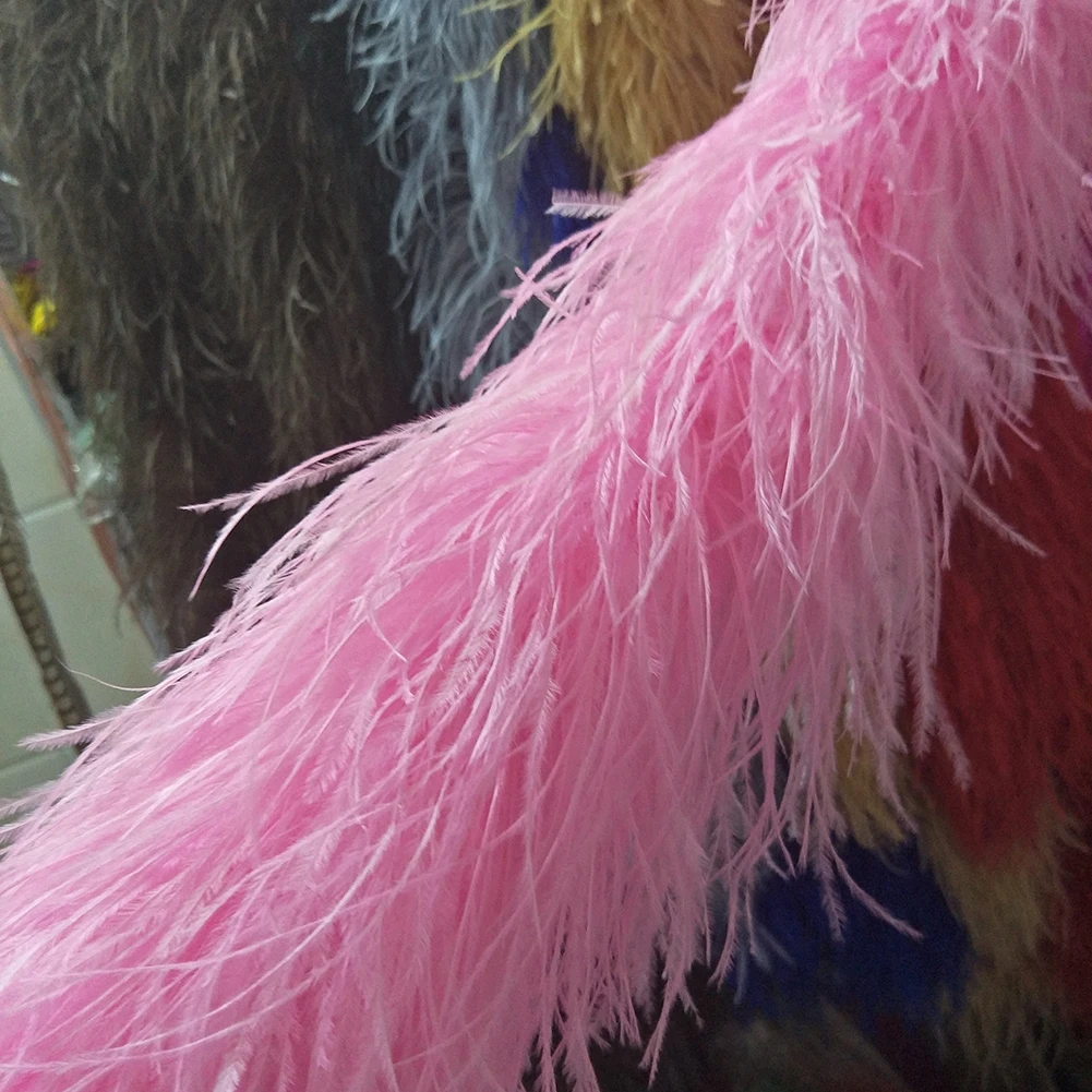 6-30Ply Ostrich Feather Boa Customized High Quality Ostrich Feathers Shawl for Clothing Sewing Pume Decoration Scarf Colorful