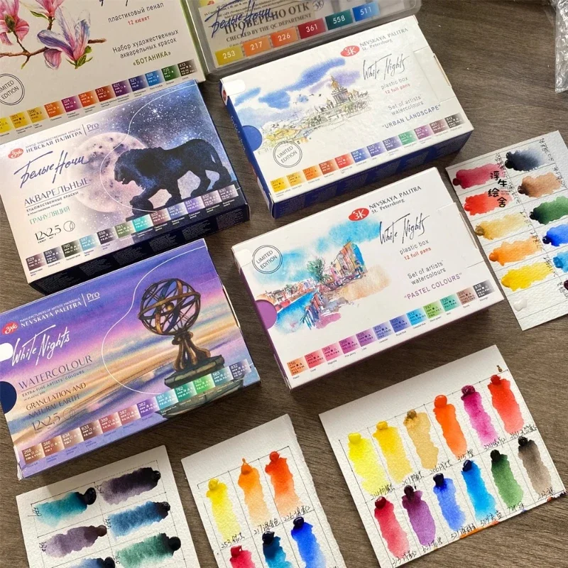 Layered Watercolor Paints DIY Art Students Outdoor Sketching Auxiliary Portable Watercolor Paints Painting Graffiti Coloring